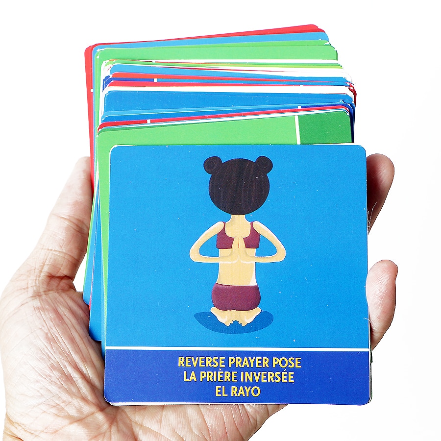 54pcs Yoga Pose Cards Game Toys Fun Family Yoga Party Game Toys for Children Adult Flexibility and Balance Physical Sports Games