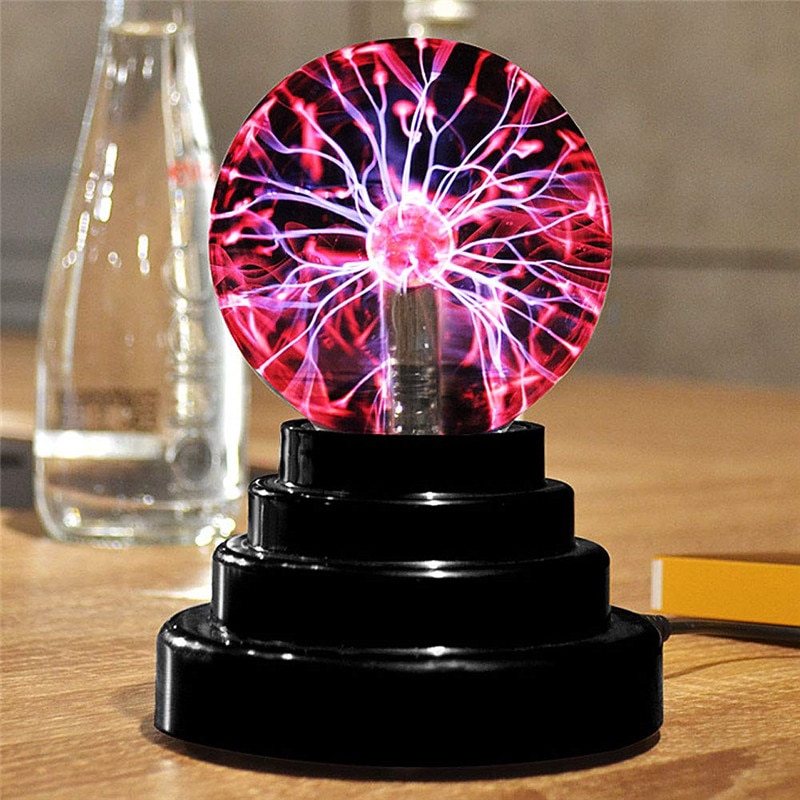 Novelty Glass Magic Plasma Ball Light Sphere moon Night Light 4 5 6 8 inch Touch Bulb Table Lamp Christmas New Year Kids Gifts