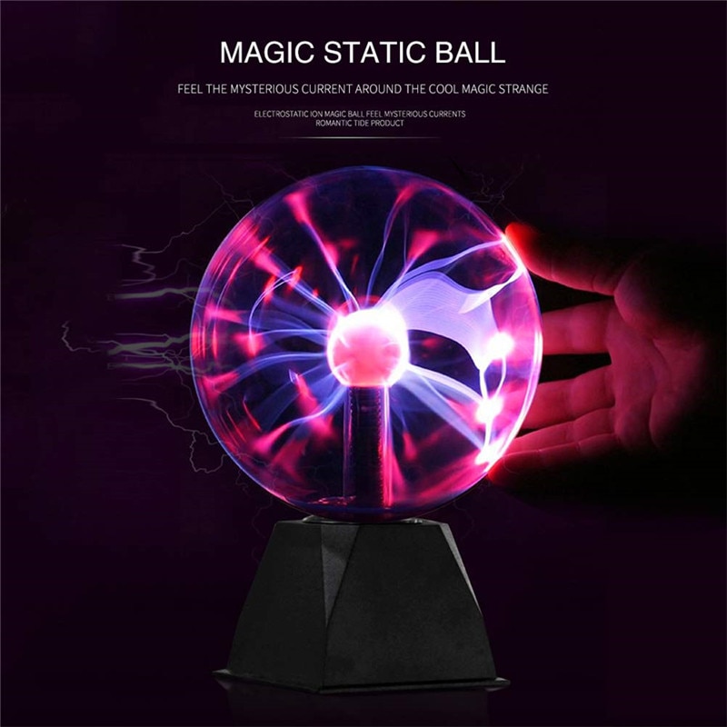 Novelty Glass Magic Plasma Ball Light Sphere moon Night Light 4 5 6 8 inch Touch Bulb Table Lamp Christmas New Year Kids Gifts