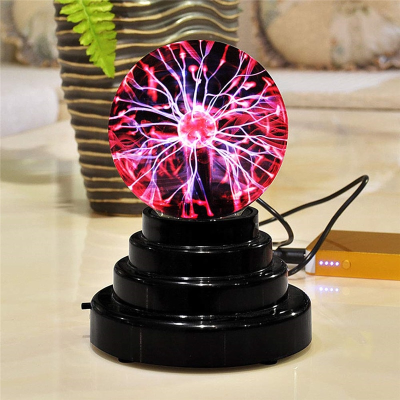 Novelty Glass Magic Plasma Ball Light Sphere moon Night Light 4 5 6 8 inch Touch Bulb Table Lamp Christmas New Year Kids Gifts