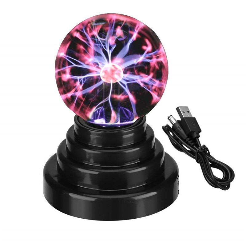 Novelty Glass Magic Plasma Ball Light Sphere moon Night Light 4 5 6 8 inch Touch Bulb Table Lamp Christmas New Year Kids Gifts