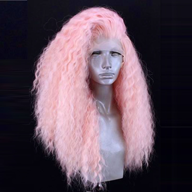 Charisma Pink Wig Synthetic Lace Front Wig Long Curly Afro Wigs High Temperature Fiber Hair Lace Wigs For Women Cosplay