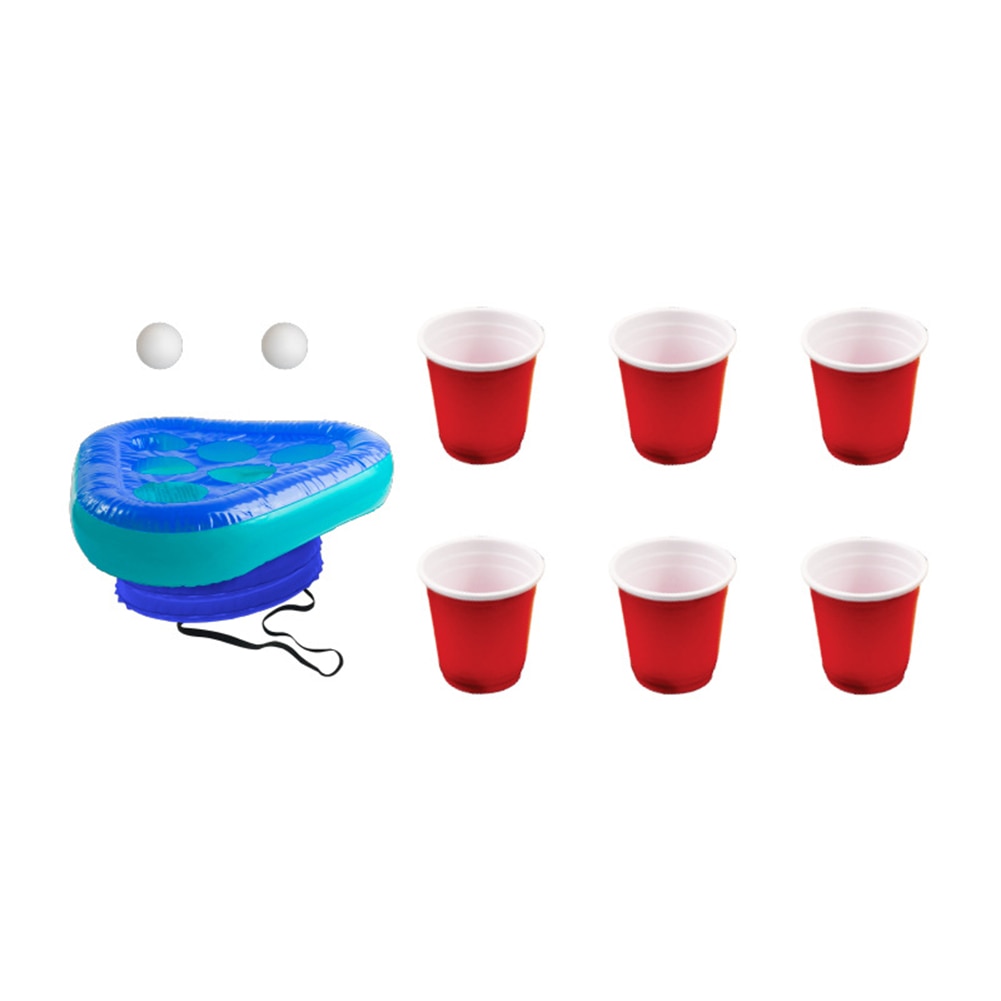 Kids Inflatable Beer Pong Triangle CAP Throwing Interactive Game Prop Toy Hat Ring Toss Game Funny Outdoor Lawn Parties Toys