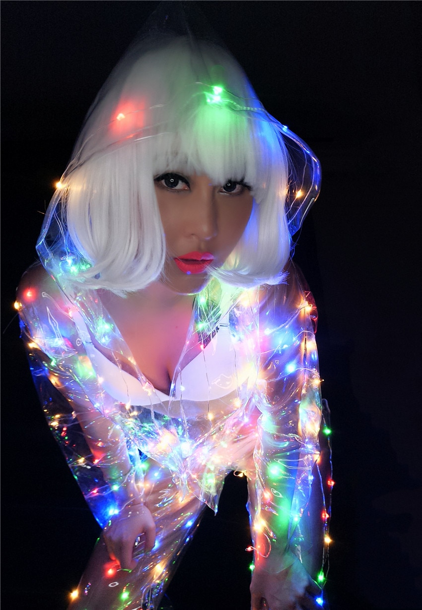 Sexy colourful LED lights Performance clothes Music Festival Nightclub Singer Dance Team DJ Disco dancing Costume
