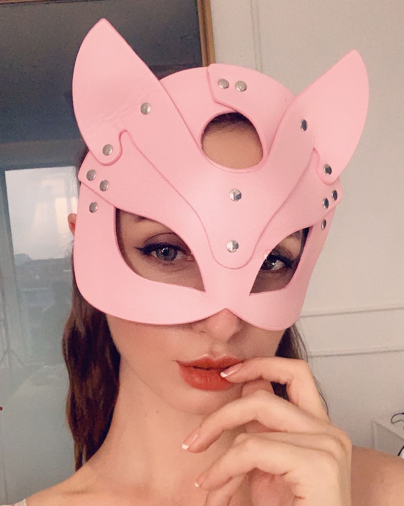 Fullyoung New Sexy Leather Cat Mask SM Halloween Masquerade Party Fancy Masks Sex Toys Accessories Adult Games Fetish Woman