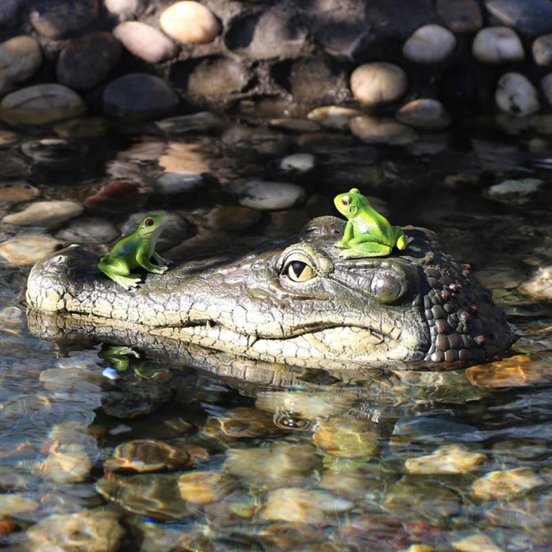 Artificial Crocodile Alligator Head Floating Foam Decoy For Pool Pond Garden U6S6