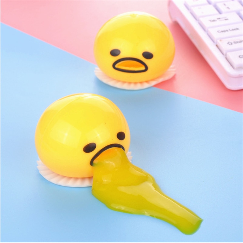 Funny Quishy Vomitive Egg Yolk Fashion Creative Funny Vomit Very Cute Toy Prank Release Pressure Ball Gift Children Kids