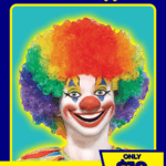 Colorful Clown Wig With Clown Nose